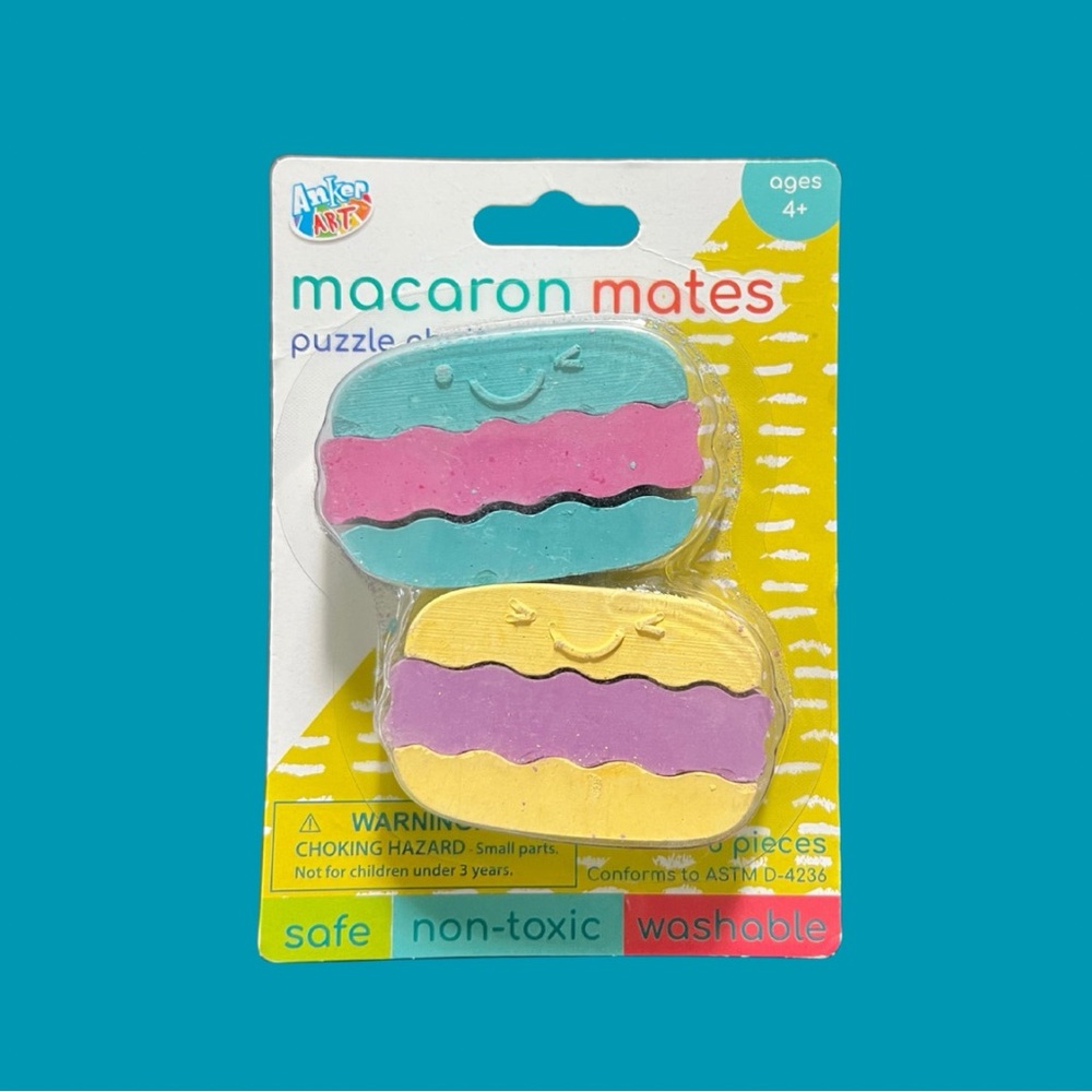 Anker Arts Macaron Mates Puzzle Chalk Play Set - Yellow and Blue